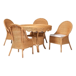bali & pari Tyrone 5-Piece Rattan Dining Set