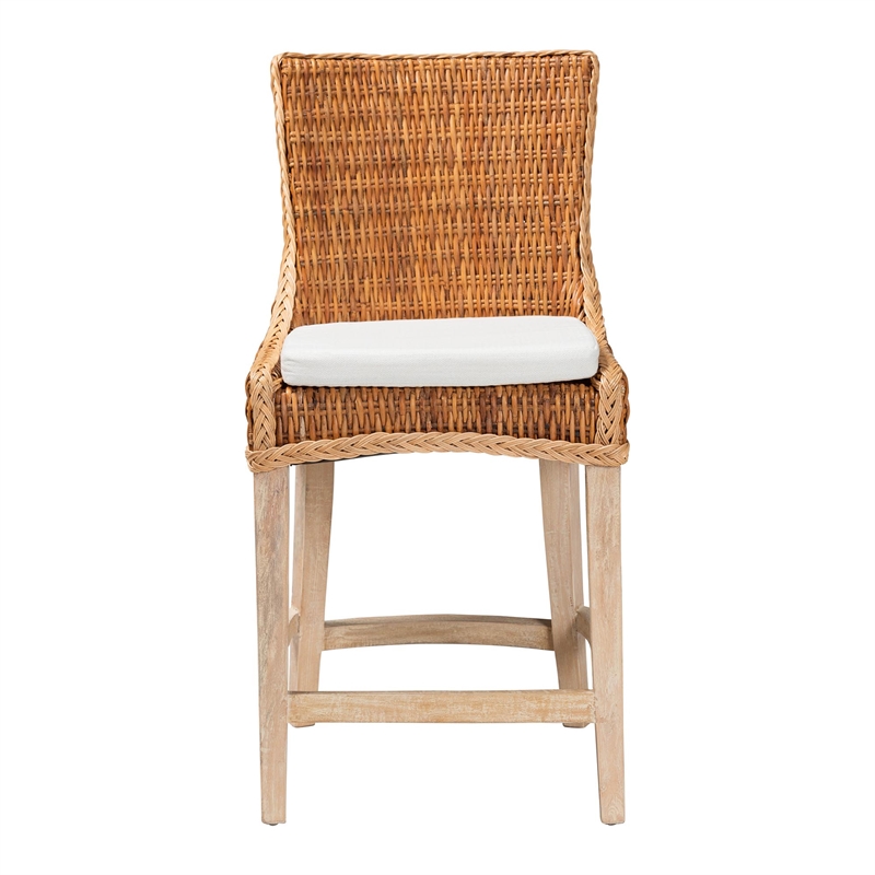 bali & pari Derris Natural Rattan Counter Stool with Cushion