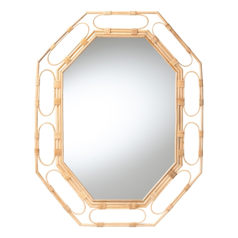 bali & pari Remedy Octagonal Natural Rattan Wall Mirror
