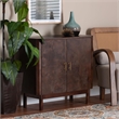 bali & pari Latika Real Burl Wood Storage Cabinet in Dark Walnut Brown