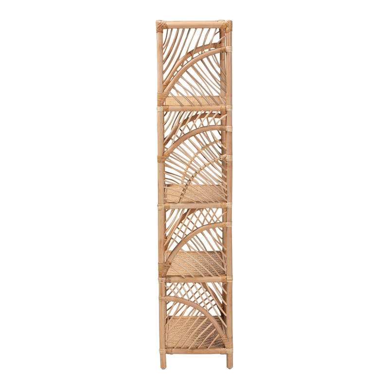 bali & pari Baara Natural Rattan 4-Tier Display Shelf