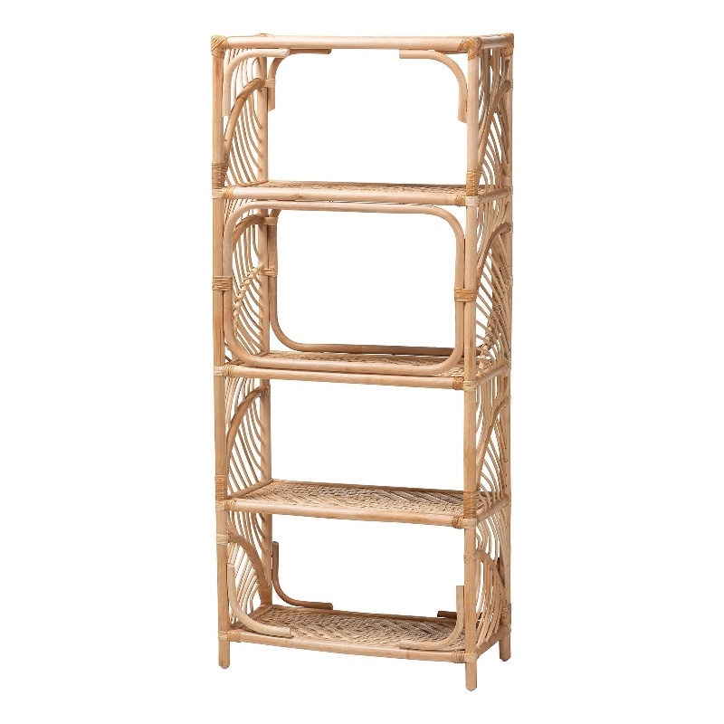 bali & pari Baara Natural Rattan 4-Tier Display Shelf