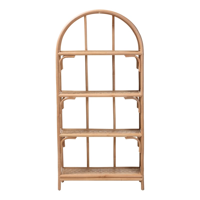 bali & pari Natania Natural Rattan 4-Tier Display Shelf