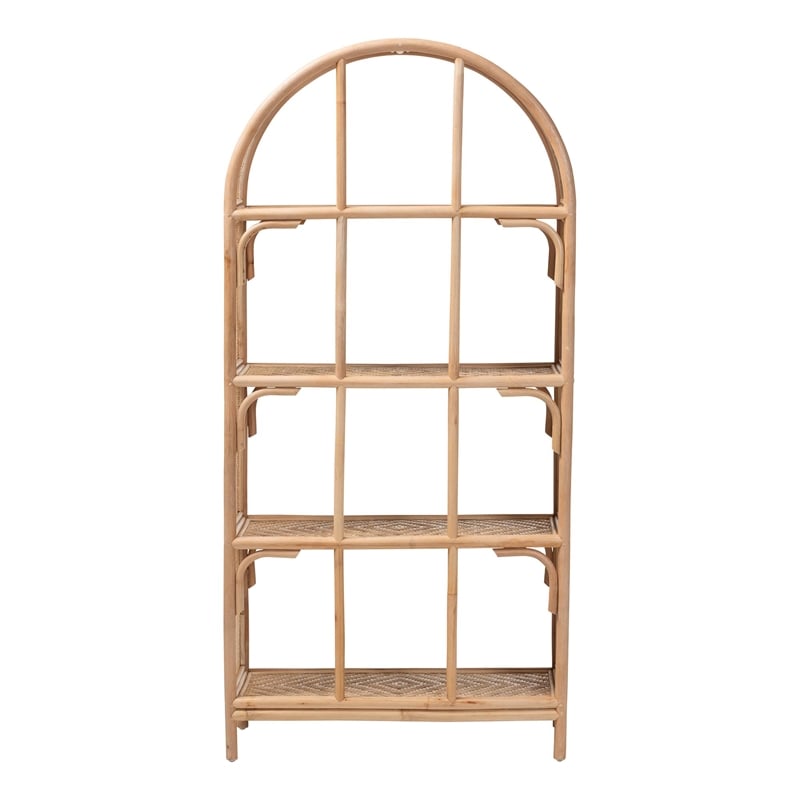 bali & pari Natania Natural Rattan 4-Tier Display Shelf