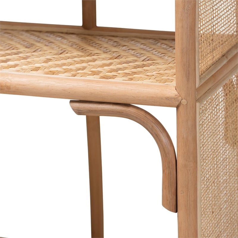 bali & pari Natania Natural Rattan 4-Tier Display Shelf