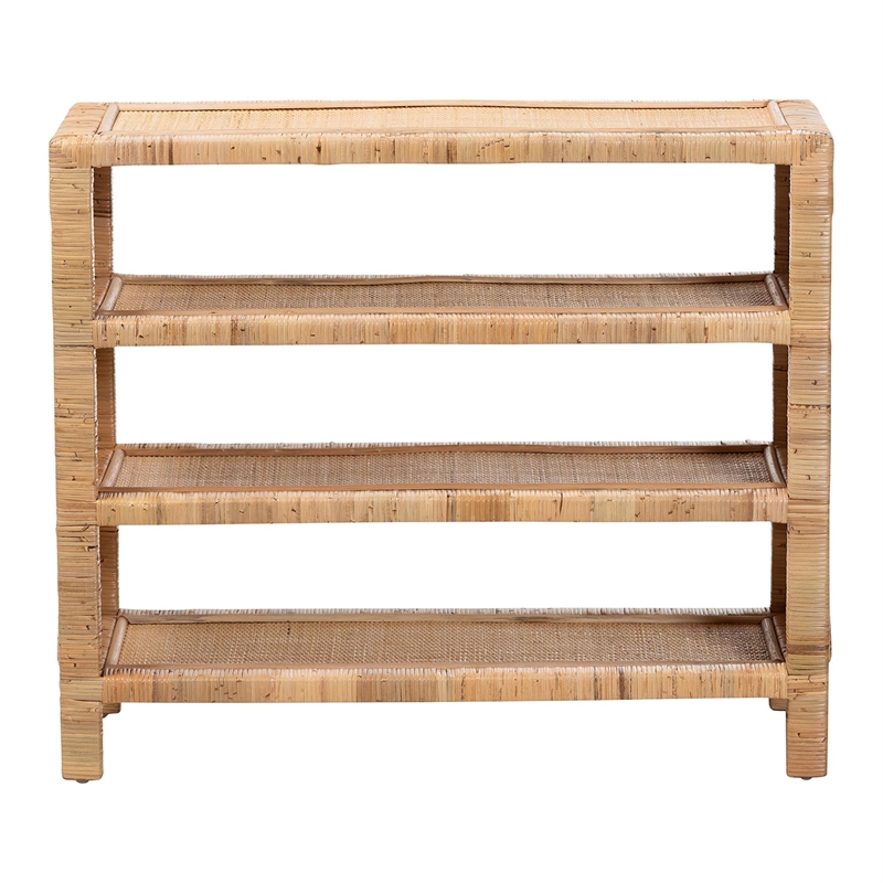 bali & pari Abelia Natural Rattan 4-Tier Display Shelf