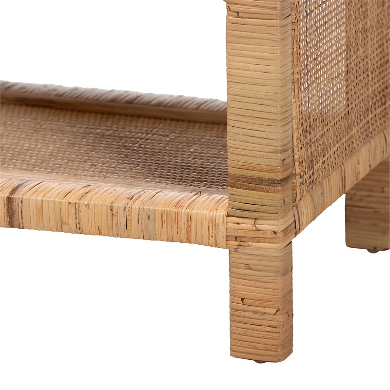 bali & pari Abelia Natural Rattan 4-Tier Display Shelf