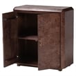bali & pari Valora Real Burl Wood Storage Cabinet in Dark Walnut Brown