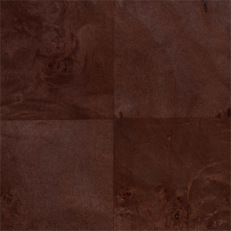 bali & pari Valora Real Burl Wood Storage Cabinet in Dark Walnut Brown