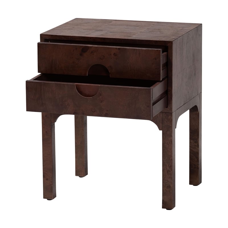 bali & pari Kayla Real Burl Wood Nightstand