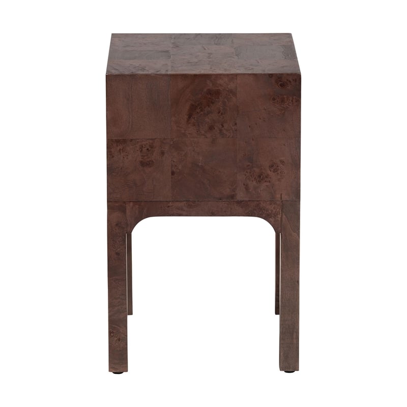 bali & pari Kayla Real Burl Wood Nightstand