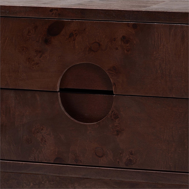 bali & pari Kayla Real Burl Wood Nightstand