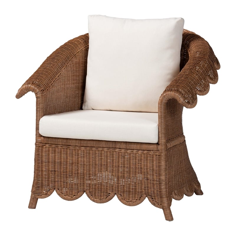 bali & pari Detta Natural Rattan Armchair and Ottoman Set