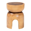 bali & pari Abrina Solid Suar Wood Side Table - Hand-Carved Sculptural End Table