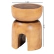 bali & pari Abrina Solid Suar Wood Side Table - Hand-Carved Sculptural End Table
