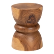 bali & pari Bancroft Solid Suar Wood Side Table Handcrafted Sculptural End Table