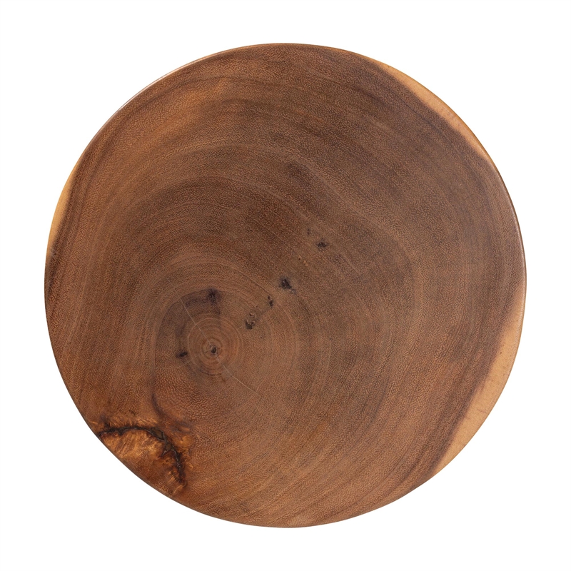 bali & pari Bancroft Solid Suar Wood Side Table Handcrafted Sculptural End Table