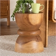 bali & pari Bancroft Solid Suar Wood Side Table Handcrafted Sculptural End Table