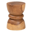bali & pari Bancroft Solid Suar Wood Side Table Handcrafted Sculptural End Table