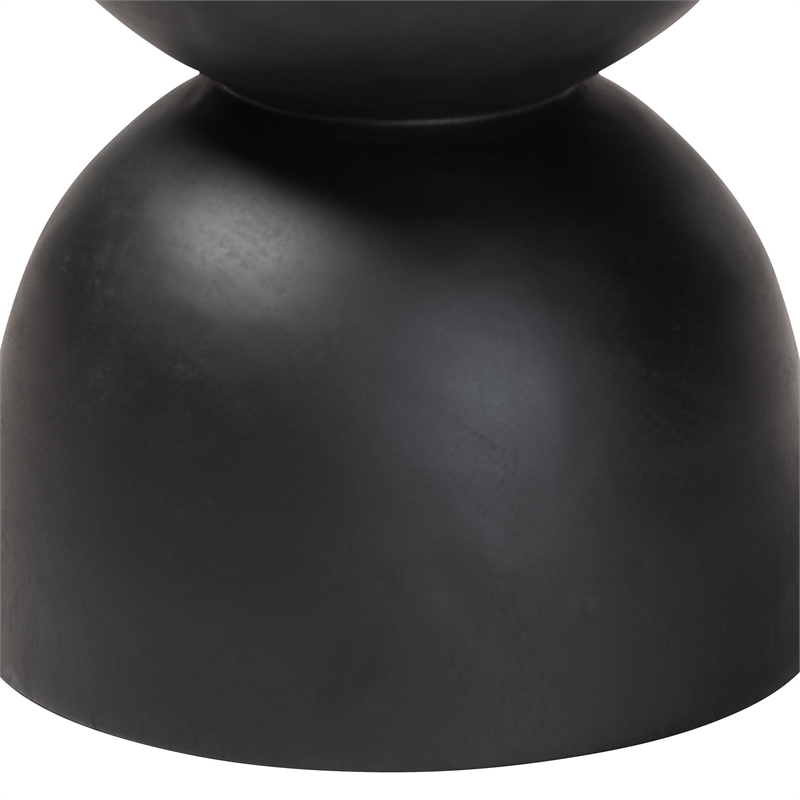 bali & pari Nomiki Solid Suar Wood Side Table - Hand-Carved Sculptural End Table