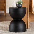 bali & pari Nomiki Solid Suar Wood Side Table - Hand-Carved Sculptural End Table
