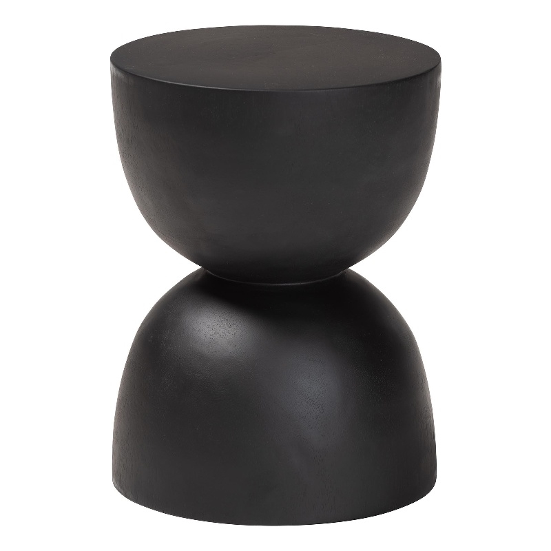 bali & pari Nomiki Solid Suar Wood Side Table - Hand-Carved Sculptural End Table