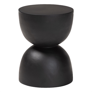 bali & pari Nomiki Solid Suar Wood Side Table - Hand-Carved Sculptural End Table