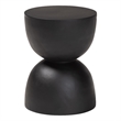 bali & pari Nomiki Solid Suar Wood Side Table - Hand-Carved Sculptural End Table