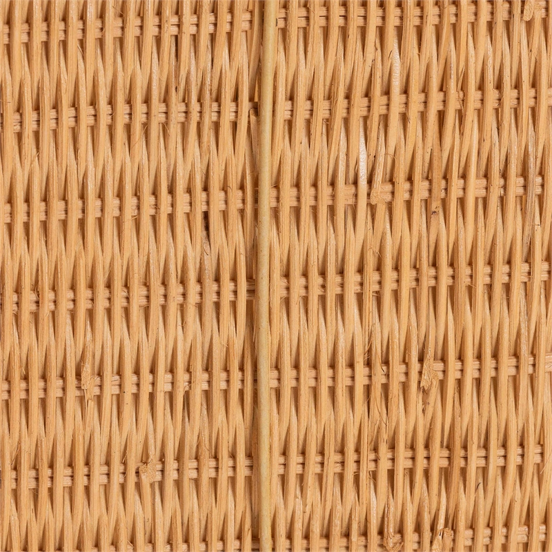 bali & pari Reya Natural Rattan Footstool - Sculptural Handwoven Ottoman