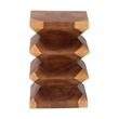 bali & pari Malati Solid Suar Wood Side Table - Hand-Carved Sculptural End Table