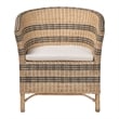 bali & pari Elda Natural Rattan Accent Chair - Wicker Barrel-Back Chair