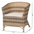 bali & pari Elda Natural Rattan Accent Chair - Wicker Barrel-Back Chair