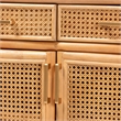 bali & pari McKenna Natural Rattan Sideboard - Handwoven Wicker Buffet Credenza