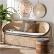 bali & pari Emiliana Natural Rattan Loveseat - Handwoven Wicker Sofa