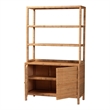 bali & pari Mortis Natural Rattan Display Shelf with 2-Door Storage Cabinet