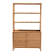 bali & pari Mortis Natural Rattan Display Shelf with 2-Door Storage Cabinet