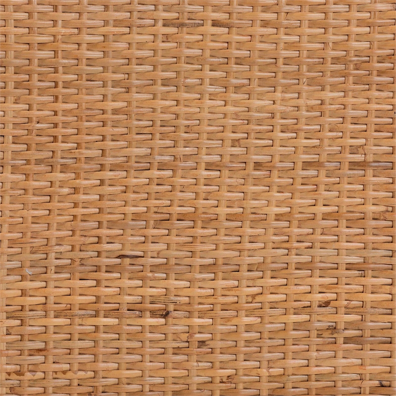 bali & pari Mortis Natural Rattan Display Shelf with 2-Door Storage Cabinet