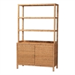 bali & pari Mortis Natural Rattan Display Shelf with 2-Door Storage Cabinet