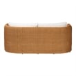 bali & pari Carina Natural Rattan Sofa with Cushion - Handwoven 3-Seater Couch