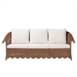 bali & pari Detta Natural Rattan Sofa with Cushion - Handwoven Wicker Settee
