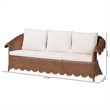 bali & pari Detta Natural Rattan Sofa with Cushion - Handwoven Wicker Settee
