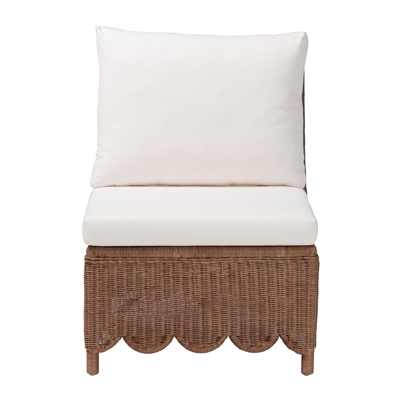 bali & pari Detta Natural Rattan Accent Chair Handwoven Wicker Lounge Chair