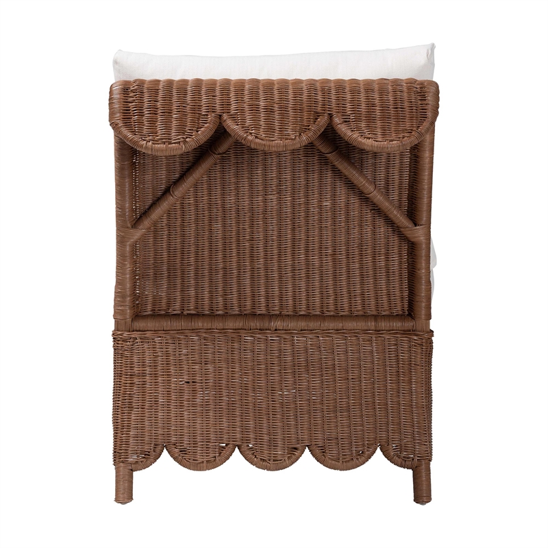 bali & pari Detta Natural Rattan Accent Chair Handwoven Wicker Lounge Chair