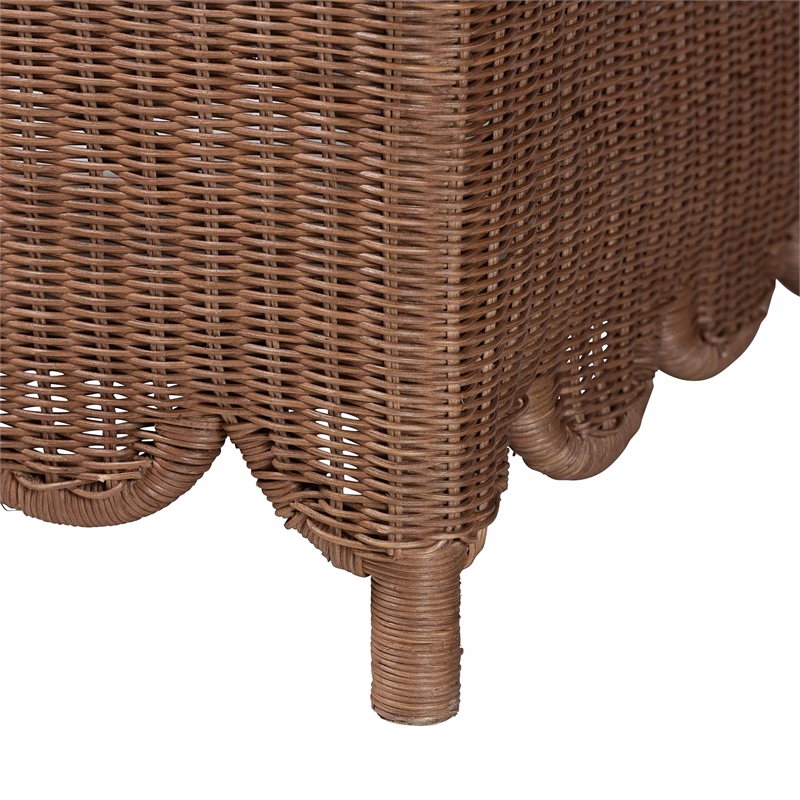 bali & pari Detta Natural Rattan Accent Chair Handwoven Wicker Lounge Chair