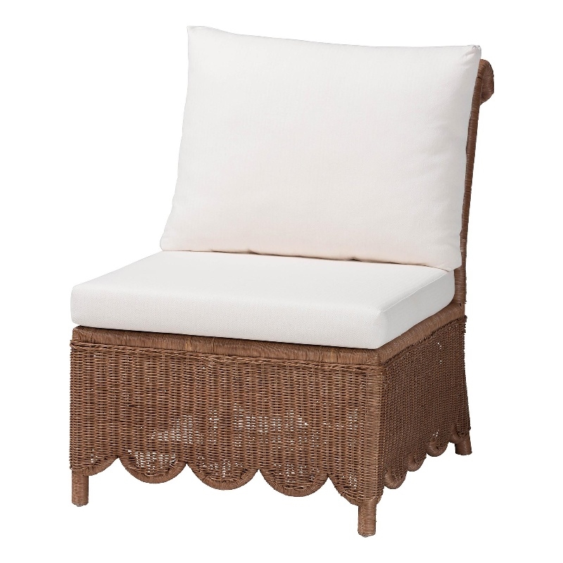 bali & pari Detta Natural Rattan Accent Chair Handwoven Wicker Lounge Chair
