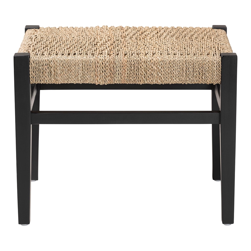 bali & pari Amber Seagrass Accent Bench Handwoven Natural Fiber Stool