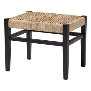 bali & pari Amber Seagrass Accent Bench Handwoven Natural Fiber Stool