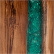 bali & pari Anan Teak Wood Epoxy Resin End Table Live Edge Cube Side Table