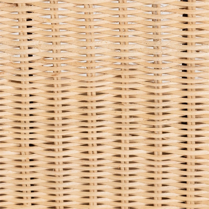 bali & pari Rotem Natural Rattan Ottoman with Cushion