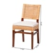 bali & pari Lesia Natural Rattan Dining Chair with Cushion